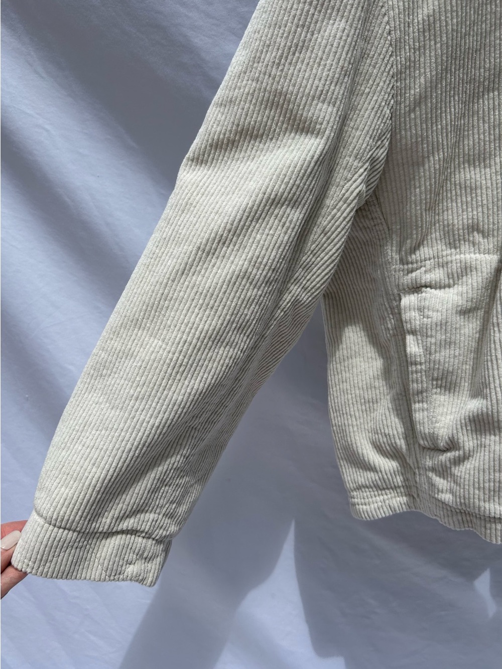 Zara Cream Cropped Corduroy Blazer - Picture 7 of 13